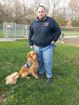 Jeff Kohler and his service dog, Crozer 